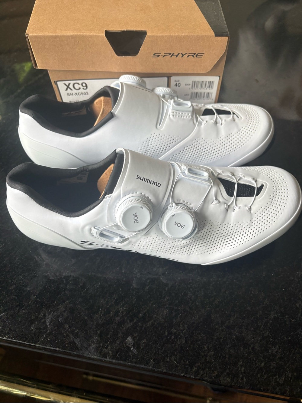NWT Shimano XC903 Dynalast White Cycling Shoes Gravel CX Mountain - 40